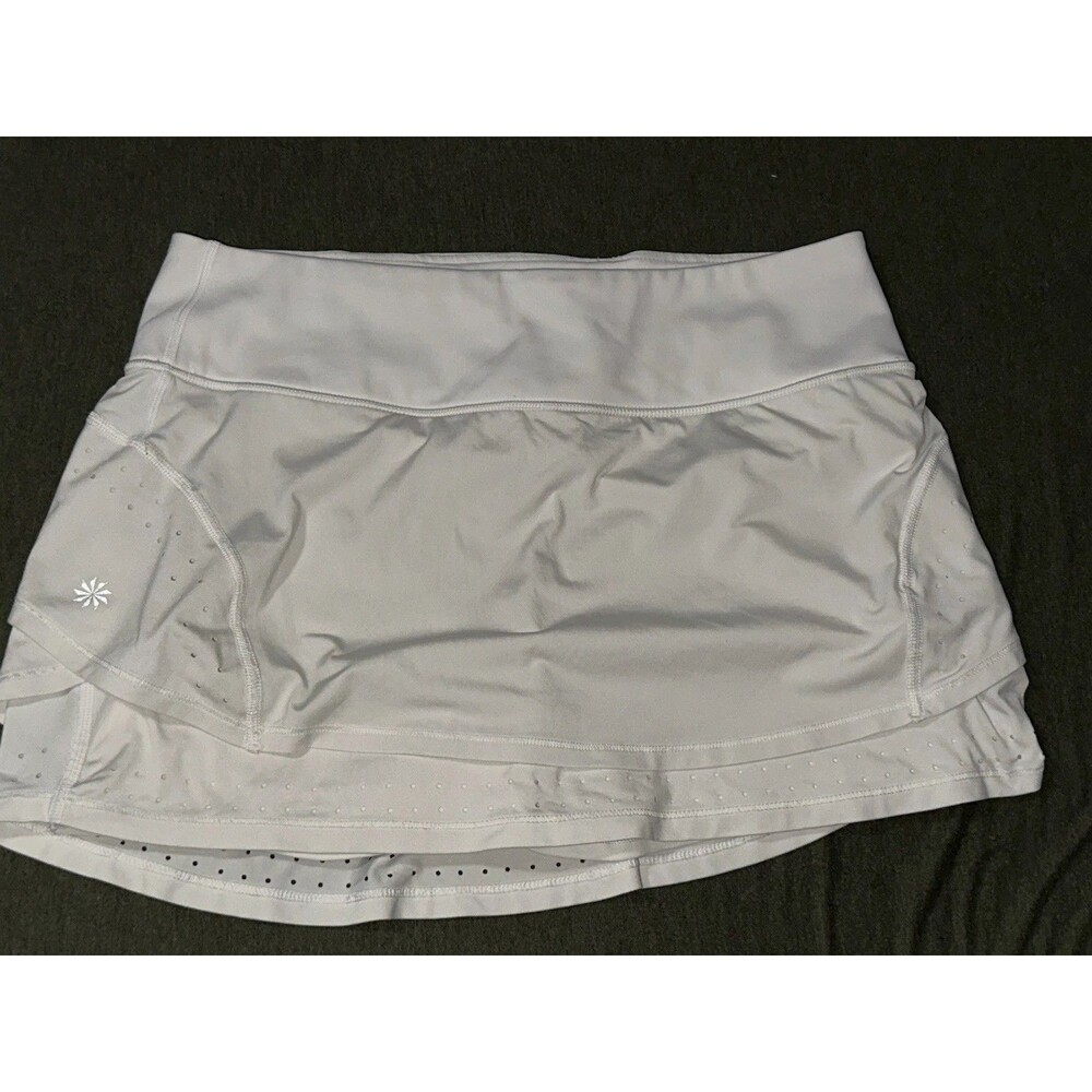 Athleta Tennis Skort Double Skirt Shorts Combo Women’s Med White Mini Tennis
